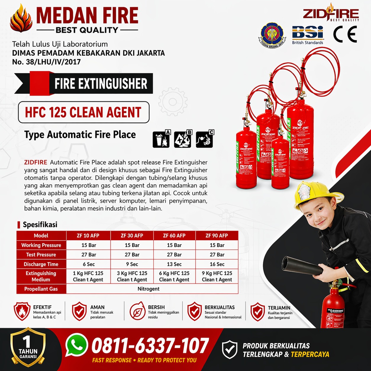 Fire Extinguisher Solusi HFC-125 Clean Agent