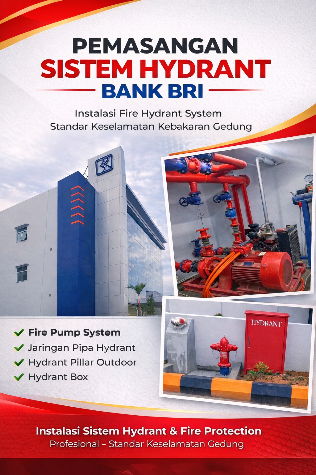 Pemasangan Sistem Hidrant Bank BRI